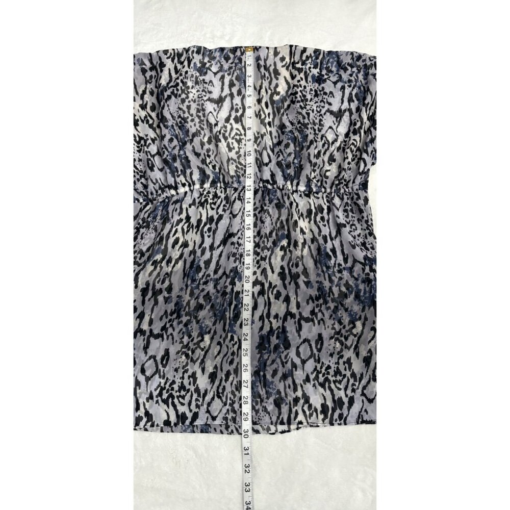Animal Print Sheer Tunic Top With Empire Waist Womens Size XL - Picture 11 of 11